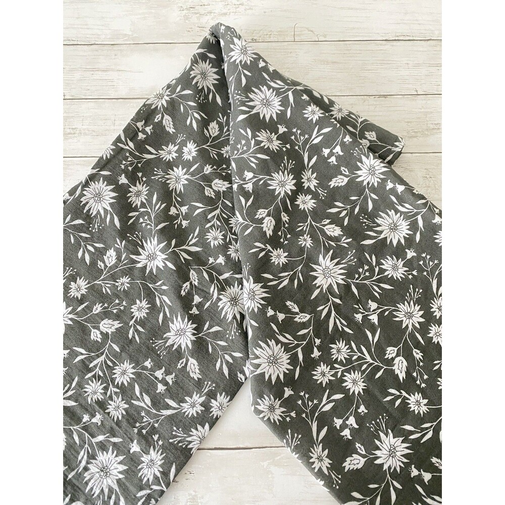 RYLEE + CRU Baby Blanket Swaddle Gray Floral 100% Organic Cotton 47 x 47